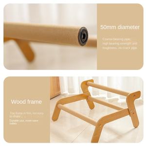 Rascador de árbol y Cama de Gato ecológico de lujo moderno con materiales de madera y lino Marco de escalada y nido de ventana - Product Image 4