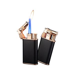 Encendedor de gasolina clásico de aleación de zinc tallado, a prueba de viento, con brazo basculante, para regalos. - Product Image 1
