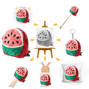 Mochila <span class=keywords><strong>de</strong></span> felpa <span class=keywords><strong>de</strong></span> sandía suave para niños, bolsas personalizadas <span class=keywords><strong>de</strong></span> serie <span class=keywords><strong>de</strong></span> frutas para niñas - Product Image 1