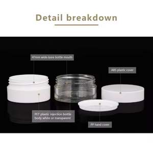 Venta al por mayor 15ml 30ml Frascos cosméticos de plástico transparente con tapa blanca Frascos de crema exfoliante corporal vacíos para el cuidado de la piel en stock - Product Image 4