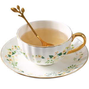 Set di Tazza e Piattino in Porcellana di Lusso Stile <span class=keywords><strong>Inglese</strong></span> ed Europeo con Design Floreale, Resistente al Calore, Regalo Aziendale - Product Image 6