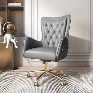 Muebles de oficina modernos <span class=keywords><strong>Silla</strong></span> de oficina de cuero giratoria con marco dorado de lujo para <span class=keywords><strong>escritorio</strong></span> de computadora <span class=keywords><strong>Silla</strong></span> de habitación de oficina - Product Image 3