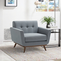 Kingfun Ensemble Canapé Deux Places 65 pouces avec Ottoman et Table Basse, Style Moderne avec Rangement, Capitonnage Boutonné, Pieds en Bois, pour Salon