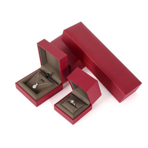 Kotak dan perhiasan kardus perhiasan merah perhiasan cincin mewah kotak kertas perhiasan kemasan kalung - Product Image 1