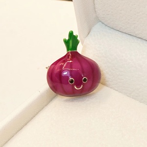 Vêtements à manches courtes chaussures sac accessoires bibelots dessin animé fruits légumes Badge sourire petit oignon <span class=keywords><strong>broche</strong></span> - Product Image 2