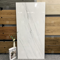 Carrelage en céramique Calacatta blanc brillant 60x120 pour sol, carrelage en porcelaine marbré blanc standard