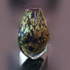 Fábrica de <span class=keywords><strong>China</strong></span> soplado a mano negro oro flor tema Murano jarrón de cristal estilo artístico artesanía diseño figurita para decoración del hogar recuerdo - Product Image 3