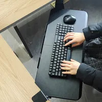 Clapm Baki Keyboard Komputer Sambungan Panel Ganda Geser Di Bawah Meja