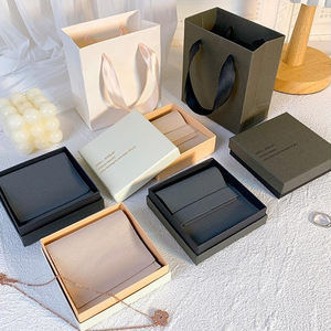 Set di borse portagioie logo personalizzato personalizzato confezione in cartone confezione regalo porta gioielli per orecchini anello collana - Product Image 1