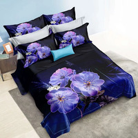 Parure de Lit de Luxe Numérique 3D Housse de Couette Motif Fleurs Roses Collections 100% Microfibre Imprimée Avec Taies d'Oreiller