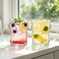Grote loodvrije glazen pintbeker met sportdesign, draagbaar & herbruikbaar voor koude dranken, sap, thee, mojito, vaatwasserbestendig