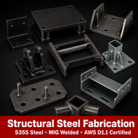 Plaque de base de support en acier structurel lourd sur mesure, soudée, avec gusset, plaque de fixation en L à souder, revêtement noir en poudre, galvanisée, OEM