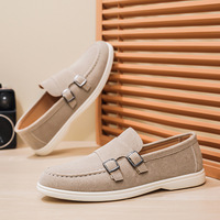 Mocassins pour hommes, chaussures décontractées à boucle, bout pointu, basses, respirantes, style britannique, mules tendance, légères et confortables pour l'été