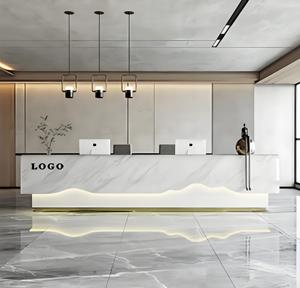 Mostrador de Recepción Curvo Negro Mate con Luz LED, Diseño Moderno para Oficina, Vestíbulo, Hotel, Salón de Belleza, Clínica, Recepción - Product Image 6