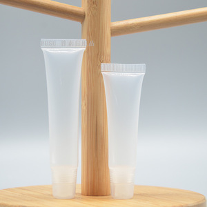 Emballage de gloss à lèvres en tube souple transparent 15ml, tube cosmétique en plastique avec bouchon à vis pour baume à lèvres et rouge à lèvres, fabrication sur mesure - Product Image 1