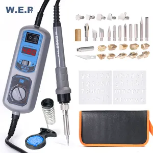 Wood Burning Kit WEP 908D digital ESD Thermostatic soldering iron with Independent Temperature Controller LCD Display