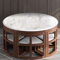 Ensemble de table à manger moderne avec plateau en marbre carré et 4/8 chaises, ensemble complet pour la maison, salon, meubles OEM, vente en gros, sur mesure