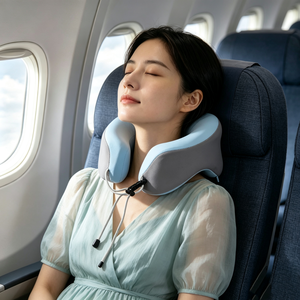 Almohada Cervical para Viajes de Negocios, Almohada Ergonómica de Espuma Viscoelástica Personalizada para Uso en Avión y Automóvil - Product Image 1