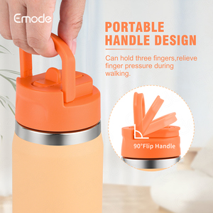 Bán hàng nóng 12oz trẻ em 350ml chai Nước Đôi tường chân không 18/8 chai thép không gỉ chấp nhận OEM với rơm Nắp - Product Image 3