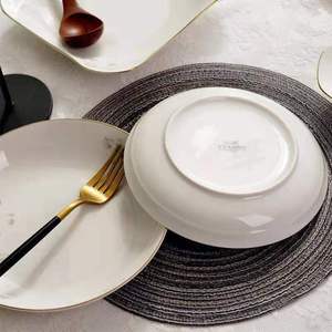 Cổ Điển Lớn Sứ Món Ăn Tấm Với Mô Hình Nhà Máy Trắng Ưa Thích Dùng Một Lần Bộ Đồ Ăn Lò Vi Sóng Nóng Lạnh Thực Phẩm Hộ Gia Đình Sử Dụng - Product Image 3