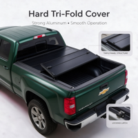 Couverture rigide pliable pour benne de camion Chevrolet Silverado 1500 2019-2024, Chevrolet Colorado 2024, Ram 1500 2019-2024, 5ft 6.5ft