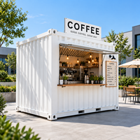 Restaurant moderne en conteneur maritime modifié de 10 pieds, à un étage, préfabriqué, avec équipement de restauration complet