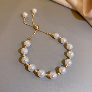 Faux Pearl <b>Beaded</b> <b>Bracelet</b> White Round Shape Zinc Alloy Women's Everyday Wear 2023 - Product Image 1