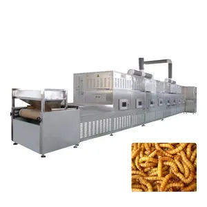 Mealworms Tenebrio Black Soldier Fly Industrial Automatic High Efficiency Tunnel Microwave Drying Machine