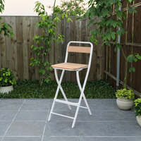 Bar moderne, simple, élégant, avec cadre en métal, table et chaises hautes, ensemble de meubles de maison pour l'extérieur et le jardin