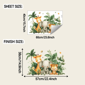 Adesivi <span class=keywords><strong>Murali</strong></span> Decorativi per Casa, Animali Cartoon e Piante, Autoadesivi in PVC Impermeabile per Soggiorno e Camera da Letto - Product Image 5