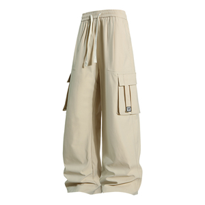 2025 American High Street <b>Men's</b> Casual Canvas <b>Overalls</b> Lightweight Straight Pants Loose Fit for Spring Autumn Popular Design - Product Image 4