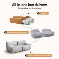 Canapé modulaire de luxe à assise profonde, emballé compressé en boîte, collection de meubles modernes pour appartement