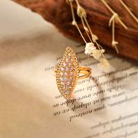 Anneaux de luxe personnalisés pour femmes de Dubaï, en or 18 carats, en forme de feuille, avec diamants, fabriqués par des fabricants de bijoux, Anneaux Anello CZ Anillos