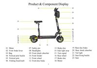 VIPCOO VS1 Diverses pièces de rechange et accessoires pour le contrôleur d'affichage du moteur VIPCOO, chargeur, pièces de scooter électrique VIPCOO