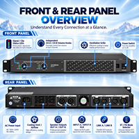 Amplificateur de puissance numérique professionnel DF210 à 2 canaux avec PFC, 2000 W sous 4 ohms, 1000 W sous 8 ohms, 1U compact, amplificateur audio professionnel pour scène et DJ