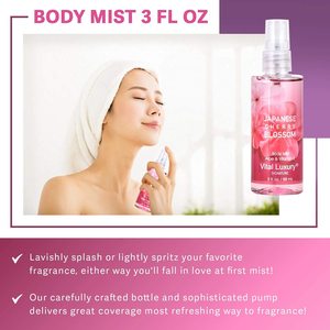 ชุดผลิตภัณฑ์ดูแลผิวกายกลิ่นซากุระญี่ปุ่น BETTERWAY สำหรับเดินทาง ประกอบด้วยโลชั่น เจลอาบน้ำ และสเปรย์น้ำหอม ให้ความชุ่มชื้นยาวนาน - Product Image 2