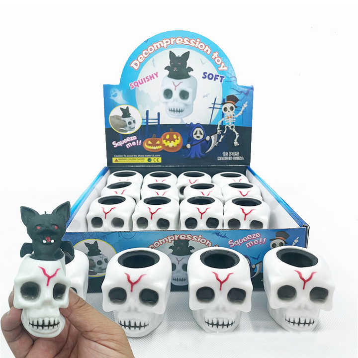 Lot De 12 Jouets Halloween En Silicone – Fantômes, Citrouilles, Squelettes – Anti-stress Pop-up – Sans Bonbons