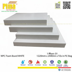 Panneau de mousse PVC WPC blanc 25mm épaisseur 0.6G/cm3 densité lisse côtés de meubles de cuisine revêtements muraux en plastique décoratif - Product Image 1