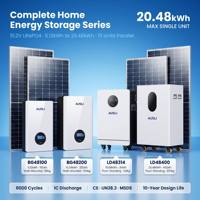 Batterie solaire LiFePO4 5kWh 5.12kWh 51.2V 100Ah, onduleur hybride 48V, système de stockage d'énergie domestique CAN Split, alimentation de secours hors réseau ESS
