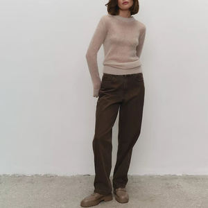 เสื้อสเวตเตอร์คอกลมถักด้วยคอมพิวเตอร์ของผู้หญิงเสื้อสเวตเตอร์เสื้อสวมหัวสีลูกกวาดต่อต้านริ้วรอยปรับแต่งได้ - Product Image 4