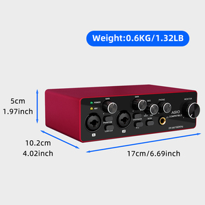 Rx2 chuyên nghiệp asio âm thanh Card âm thanh <span class=keywords><strong>2</strong></span> kênh USB giao diện âm thanh với mic Preamplifier cho ghi âm trực tiếp - Product Image 6