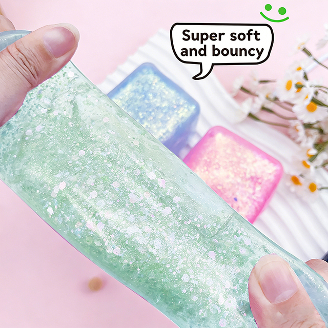 New Products Sparkling Cube Sensory Toys Decompression Water Droplet Maltose for Kid Adults Helps Manage Stress and Anxiety