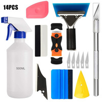 Kit d'installation de film teinté pour vitres de voiture 14 pièces, ensemble d'outils pour film vinyle avec raclette