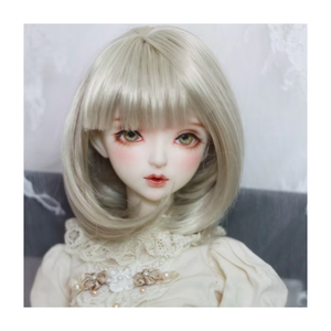 Groothandel Hand Wasbaar Korte <span class=keywords><strong>Bobo</strong></span> Blond Fashion Kleine Mooie Meisje Babypop 1/4 Pruik Met Pony - Product Image 1