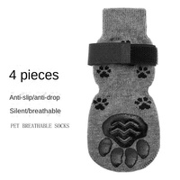 Chaussettes pour chien en coton écologiques, respirantes, à motifs de dessins animés, antidérapantes, imperméables, pour l'extérieur, toutes saisons