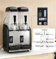 Machine à Granita Commerciale en Acier Inoxydable à Double Cuve, Deux Saveurs, pour Bar et Salon de Thé