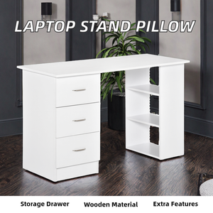 Modern Simple Home <b>Office</b> Wall-Mounted PVC Surface MDF <b>Computer</b> Desktop for Student Writing Workbench in Bedroom or Living Room - Product Image 4