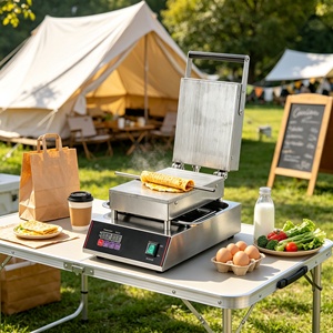 Machine à gaufres et rouleaux d'œufs antiadhésive à double chauffage pour usage domestique, idéale pour les rafraîchissements de l'après-midi - Product Image 1