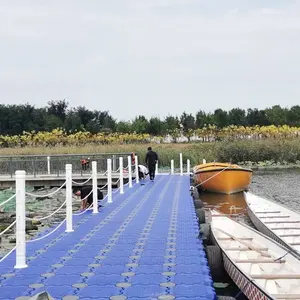 Plataforma de muelle flotante modular marino de fácil montaje, puente de pontones de plástico, muelle flotante para motos de agua