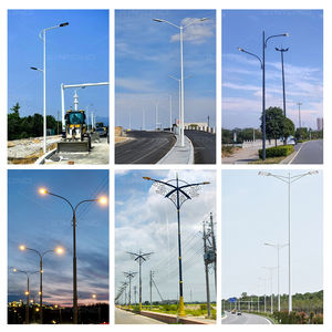 Poteau d'éclairage public carré en acier galvanisé à double bras pour zones autoroutières, hauteurs personnalisables de 4m à 12m, étanche et haute luminosité - Product Image 3